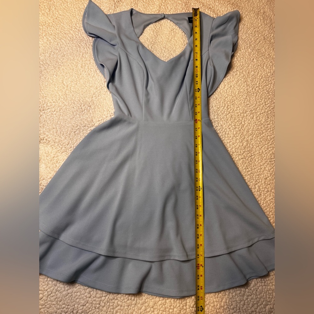 NWT Next Up light Blue Backless Dress with Ruffles - Picture 6 of 10